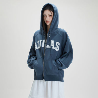 MIXXO Hoodie Patch Decorated Zip-Up