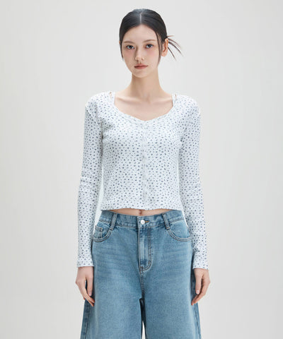 MIXXO T-Shirt Small Flower Tank Top Cardigan Setup