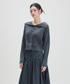 MIXXO MIXXO Cardigan Collar Semi-Crop