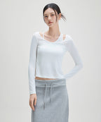 MIXXO MIXXO T-Shirt Layered Ribbed Long Sleeve