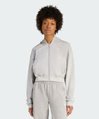 ADIDAS ADIDAS Essential French Terry Crop Zipper Hoodie - Gray