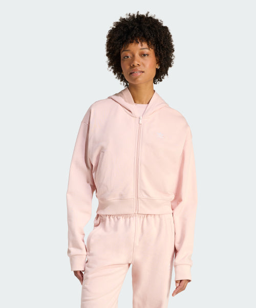 ADIDAS ADIDAS Essential French Terry Crop Zipper Hoodie - Size