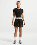 NIKE NIKE Sportswear Loose Fit Mid-Rise Satin Shorts - Black