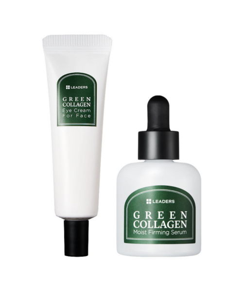 LEADERS COSMETICS Leaders Green Collagen Moist Firming Serum 30ml + Eye Cream for Face 30ml