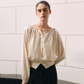 YAN 13 for women PIN TUCK SHIRRING BLOUSE_5COLOR