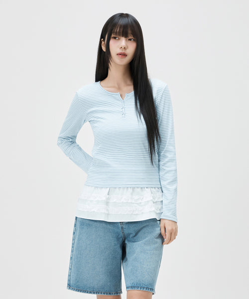 MIXXO MIXXO T-Shirt Button-up Striped