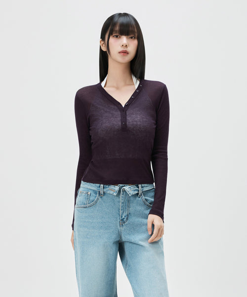 MIXXO MIXXO T-Shirt See-Through Long Sleeve