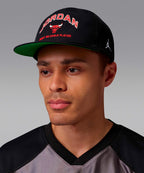 NIKE Nike Jordan Pro Unstructured Flat Bill Hat - Black:Kelly Green:White