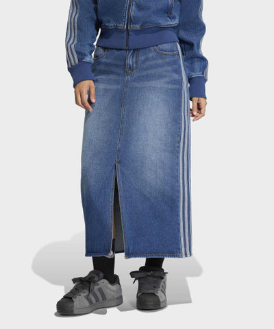 ADIDAS 3-Stripe Pencil Denim Skirt - Medium Vintage Denim