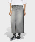 ADIDAS ADIDAS 3-Stripe Pencil Denim Skirt - Washed Gray Denim