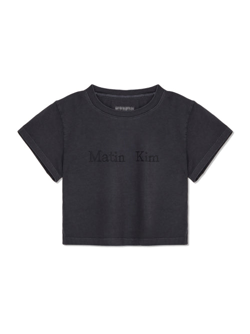 MATIN KIM MATIN KIM PIGMENT LOGO CROP TOP