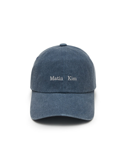 MATIN KIM MATIN KIM Mini Classic Logo Ball Cap in Smoke Blue