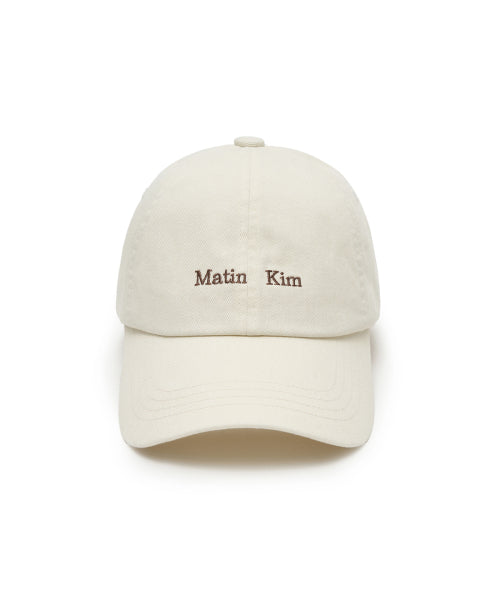MATIN KIM MATIN KIM Mini Classic Logo Ball Cap in Cream