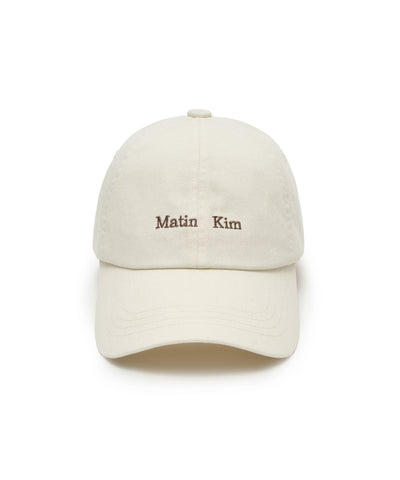 MATIN KIM Mini Classic Logo Ball Cap in Cream