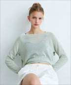 MIXXO MIXXO Knitwear Linen Long-Sleeved Top S