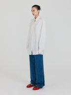 EENK ZANCY Oversized Shirt with Brooch - Ivory Stripe