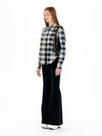 EENK URINA Lettering Jersey Shirt - Ivory/Navy Check