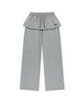 MATIN KIM MATIN KIM Layered Skirt Jersey Pants in Grey