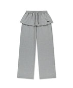 MATIN KIM MATIN KIM Layered Skirt Jersey Pants in Grey