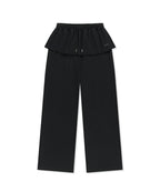 MATIN KIM MATIN KIM Layered Skirt Jersey Pants in Black