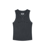 MATIN KIM MATIN KIM Distressed Sleeveless Logo Top