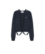 MATIN KIM MATIN KIM STRING DETAIL KNIT CARDIGAN in Dark Navy