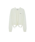 MATIN KIM MATIN KIM STRING DETAIL KNIT CARDIGAN in Cream