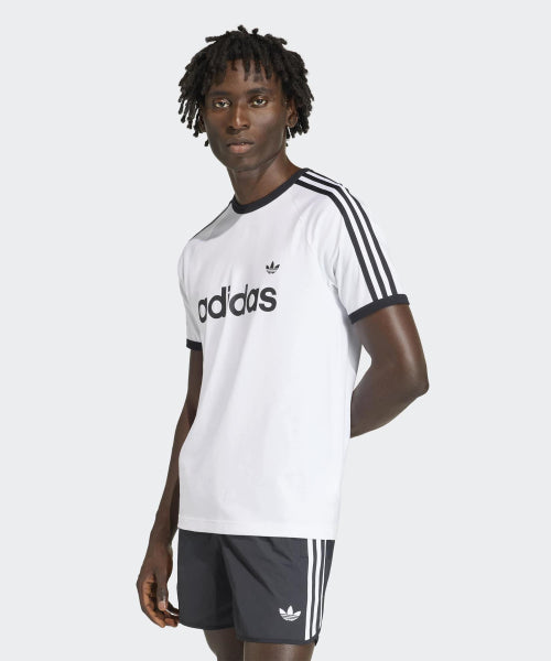 ADIDAS ADIDAS 3-Stripe Slim Ringer T-Shirt - White