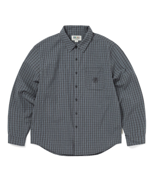 THISISNEVERTHAT THISISNEVERTHAT GD Lightning Bear Check Shirt Off Black