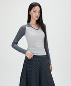 MIXXO MIXXO T-Shirt Collar Neck Long Sleeve C