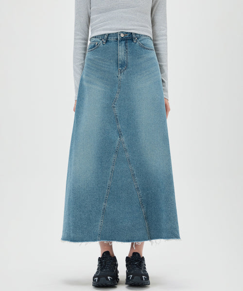 MIXXO MIXXO Flare Long Denim Skirt