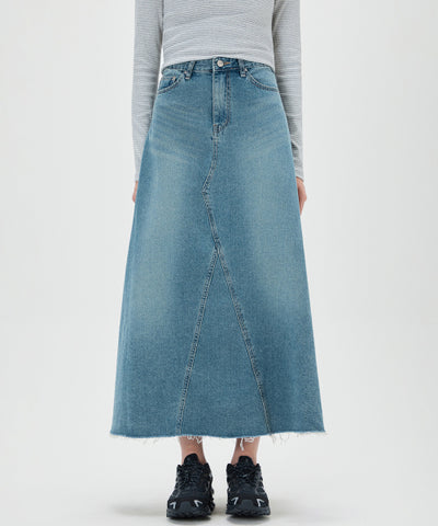 MIXXO Flare Long Denim Skirt