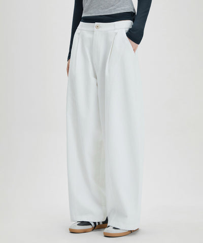 MIXXO Balloon Fit One Tuck Cotton Pants