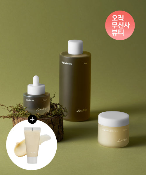 LOWLIZE [3-piece set] Moisture cica soothing toner + serum + cream (+ cleanser 40ML)