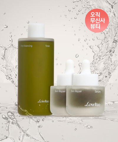 [Moisture Cica Intensive/3-Piece Set] [Toner 1 + Serum 2] First Balancing Toner 400ML + Skin Repair Serum 30ML