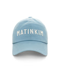 MATIN KIM MATIN KIM Applique Felt Logo Ball Cap in Light Blue