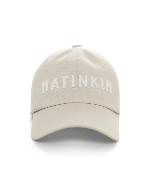 MATIN KIM MATIN KIM Applique Felt Logo Ball Cap in Light Grey