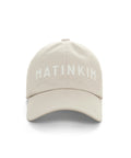 MATIN KIM MATIN KIM Applique Felt Logo Ball Cap in Light Grey