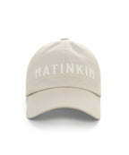 MATIN KIM MATIN KIM Applique Felt Logo Ball Cap in Light Grey