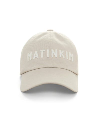 MATIN KIM Applique Felt Logo Ball Cap in Light Grey
