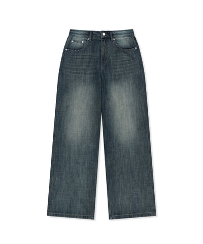 MATIN KIM Denim Pants with Stud Detail