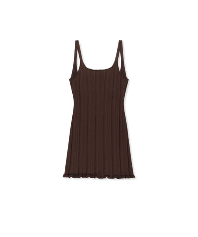 MATIN KIM Open Back Ribbed Knit Dress