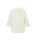 MATIN KIM MATIN KIM RAW EDGE CRINKLE BLOUSE Cream