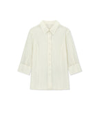 MATIN KIM MATIN KIM RAW EDGE CRINKLE BLOUSE Cream