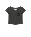 MATIN KIM MATIN KIM Pocket Point Slim Fit Top in Charcoal