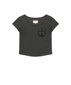 MATIN KIM MATIN KIM Pocket Point Slim Fit Top in Charcoal