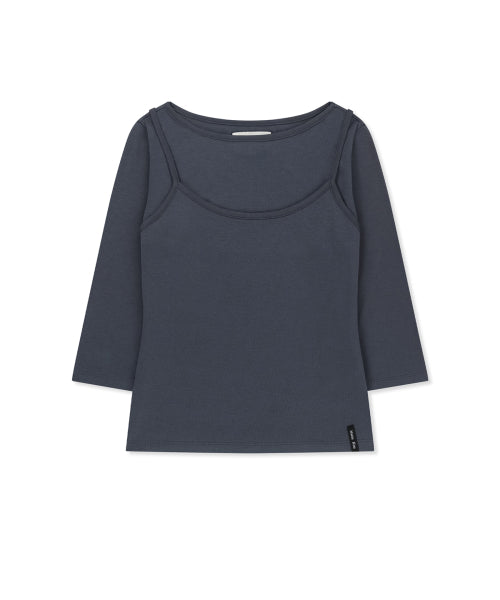 MATIN KIM MATIN KIM T-Shirt Layered Set in Smoke Blue