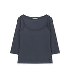 MATIN KIM MATIN KIM T-Shirt Layered Set in Smoke Blue