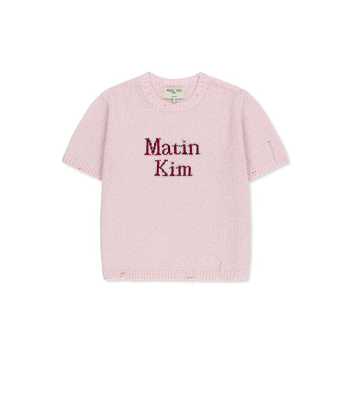 MATIN KIM MATIN KIM Half Sleeve Logo Pullover Women in Pink