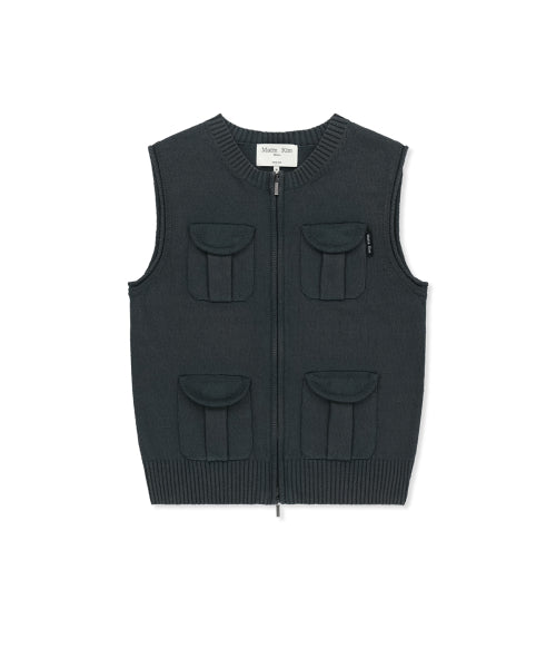 MATIN KIM MATIN KIM Pocket Washed Knit Vest